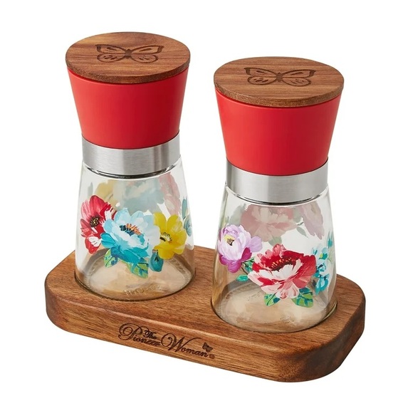 🌺 Last Set! 🌺 New The Pioneer Woman Sweet Romance Salt and Pepper Grinders, Red - Picture 6 of 9